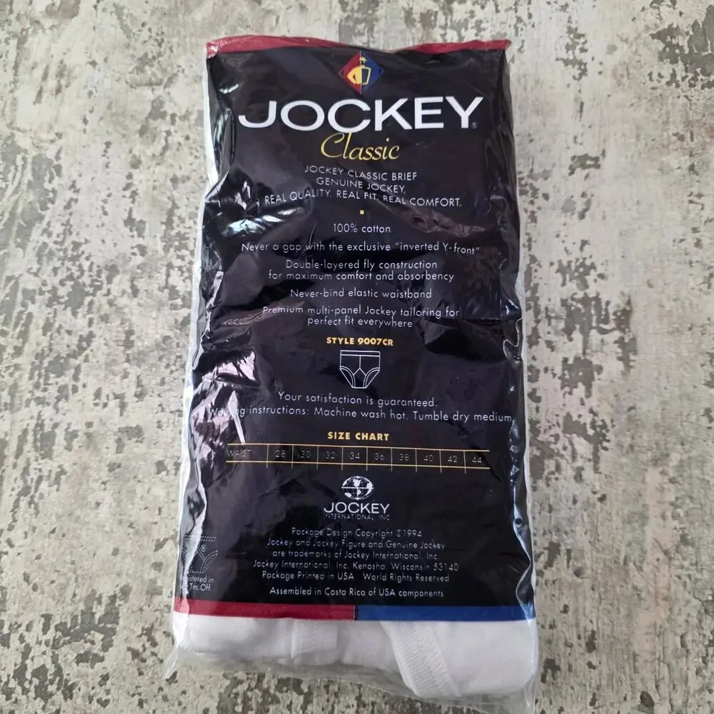 Jockey Classic Men's White Brief Underwear Package of 3 Size 36